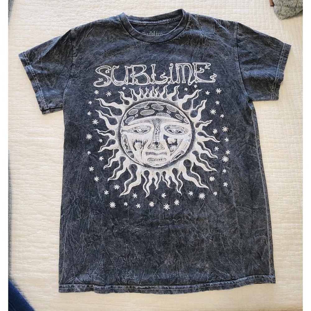 Sublime Acid Wash Sun Logo 90s Music Rock T-Shirt Small